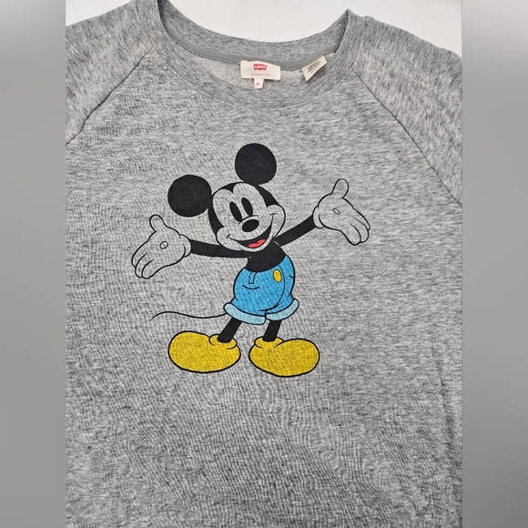 Disney X Levis Mickey Mouse light weight grey pullover sweatshirt size XL - Picture 2 of 11